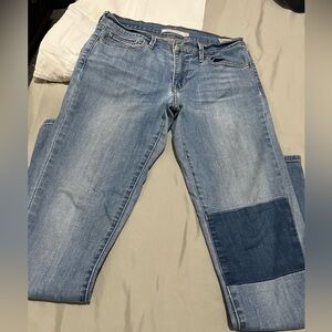 Levi's Light Blue Skinny Jeans with Dark Blue Patch